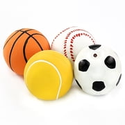Chiwava 4 Pack 2.4 Squeak Latex Puppy Dog Toy Ball Sports Balls Sets Fetch Toy for Small Dogs