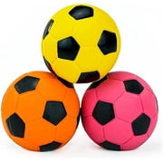 Chiwava Squeaky Latex Rubber Dog Toy Balls for Small Medium Dogs Interactive Chew Sound Fetch Play 2.7 Football 3 Pack