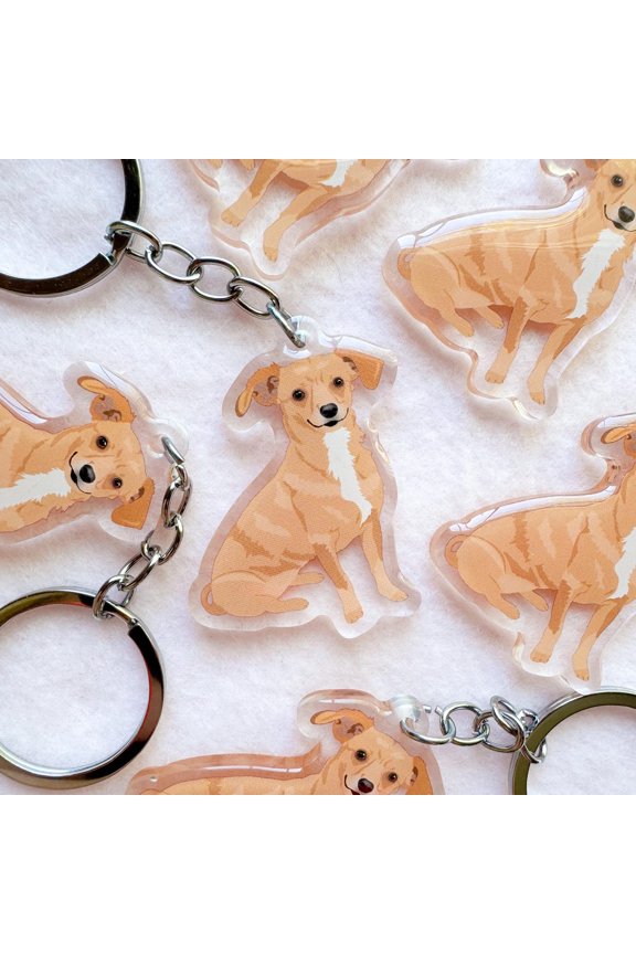 Chiweenie Keychain, Acrylic Keychain, Dog Keychain, Original Artwork Keychain (1 keychain)
