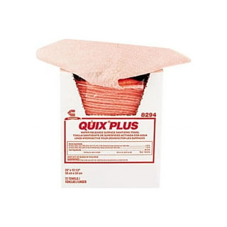 Quix Plus Cleaning and Sanitizing Towels, 13.5 x 20, Pink, 72/Carton Quix Plus Cleaning and Sanitizing Towels, 13.5 x 20, Pink, 72/Carton