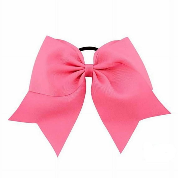 Chixx Solid Plain Basic Cheer Dance Softball Bows - Bubblegum Pink