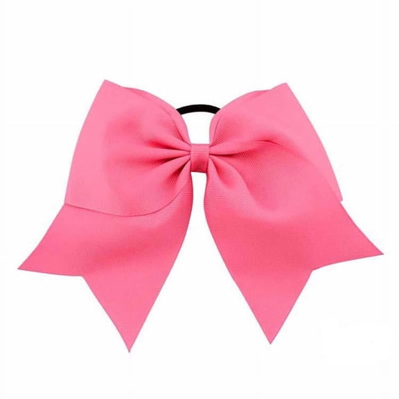 Chixx Solid Plain Basic Cheer Dance Softball Bows - Bubblegum Pink