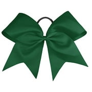 CHIXX HAIR BOWS Chixx Solid Plain Basic Cheer Dance Softball Bows - Hunter Green