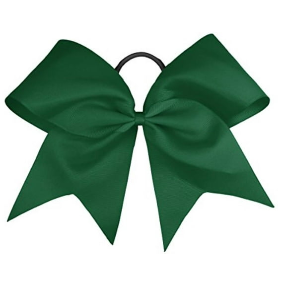 Chixx Solid Plain Basic Cheer Dance Softball Bows - Hunter Green