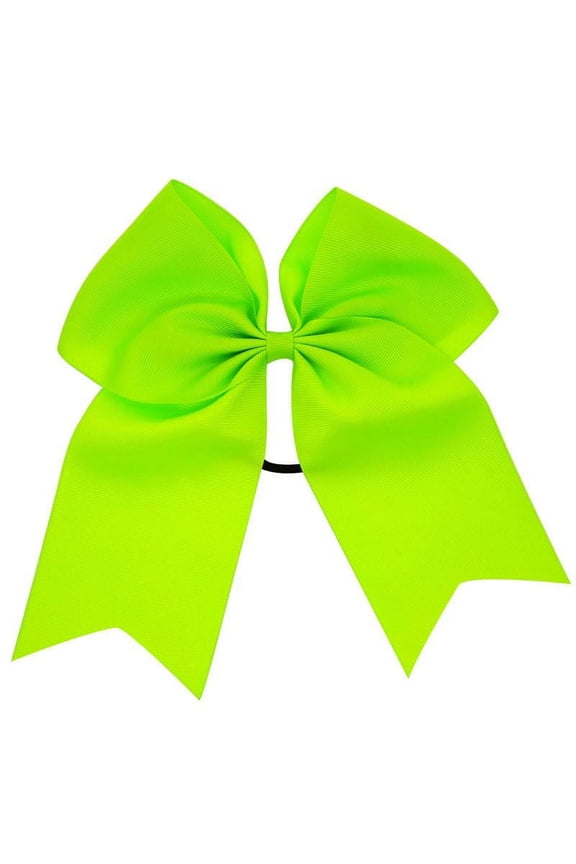 Chixx Solid Plain Basic Cheer Dance Softball Bows- Neon Green