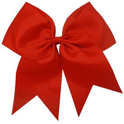 CHIXX HAIR BOWS Chixx Solid Plain Basic Cheer Dance Softball Bows - Red