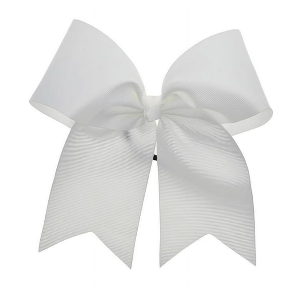 Chixx Solid Plain Basic Cheer Dance Softball Bows- White