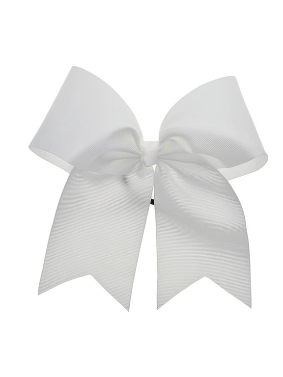 Chixx Solid Plain Basic Cheer Dance Softball Bows- White