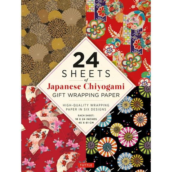 Japanese Chiyogami Gift Wrapping Paper - 24 Sheets: 18 X 24 (45 X 61 CM) Wrapping Paper, (Paperback)