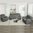thumbnail image 1 of Chizzysit Reclining Couch Sleeper Sofa Set Chaise Lounge Chair Leather Recliner Couch Loveseat for Living Room, Theater Seating - Gray, 1 of 6