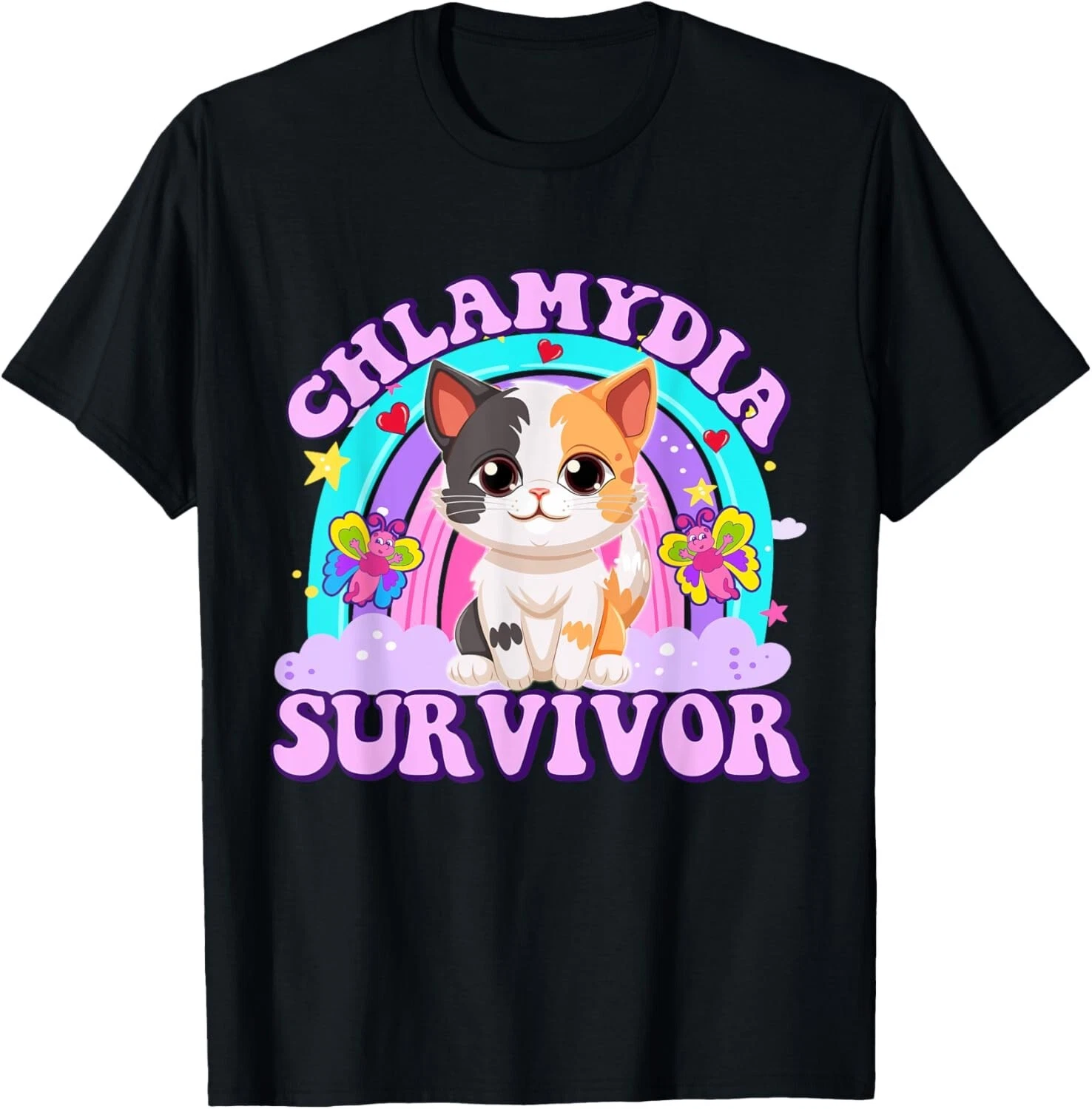Chlamydia Survivor Cat Meme Funny Adult Humor Shirt, for men & women up ...