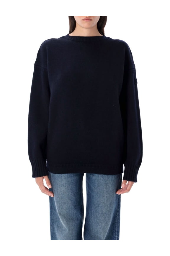 Boat Neck Relaxed Ribbed Sweater (Women's)