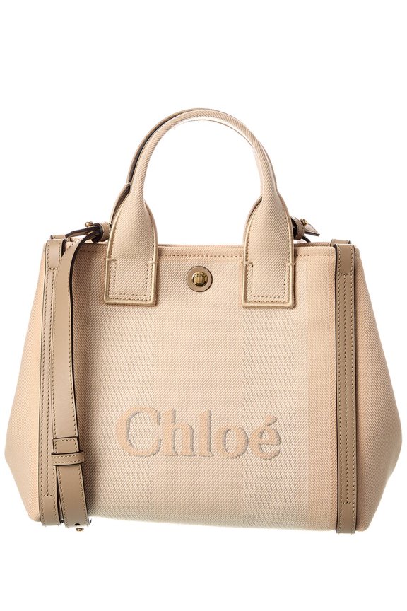 Canvas & Leather Tote, Beige