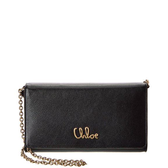 Chlo Women's Compact Black Buffalo Leather Shoulder Bag Black