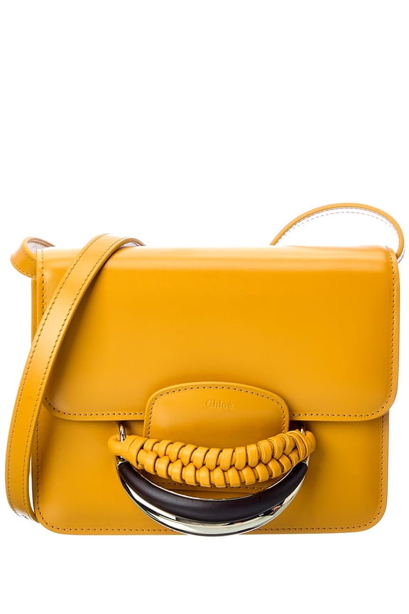 Kattie Leather Shoulder Bag, Yellow