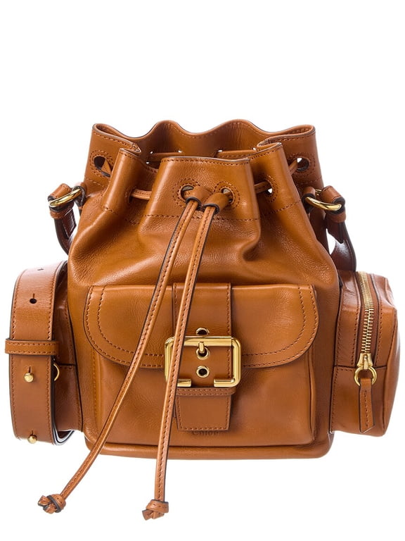Leather Bucket Bag, Brown