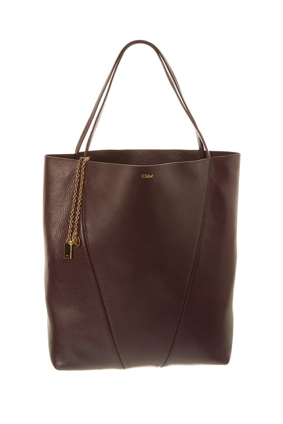 Leather Large Tote, Brown