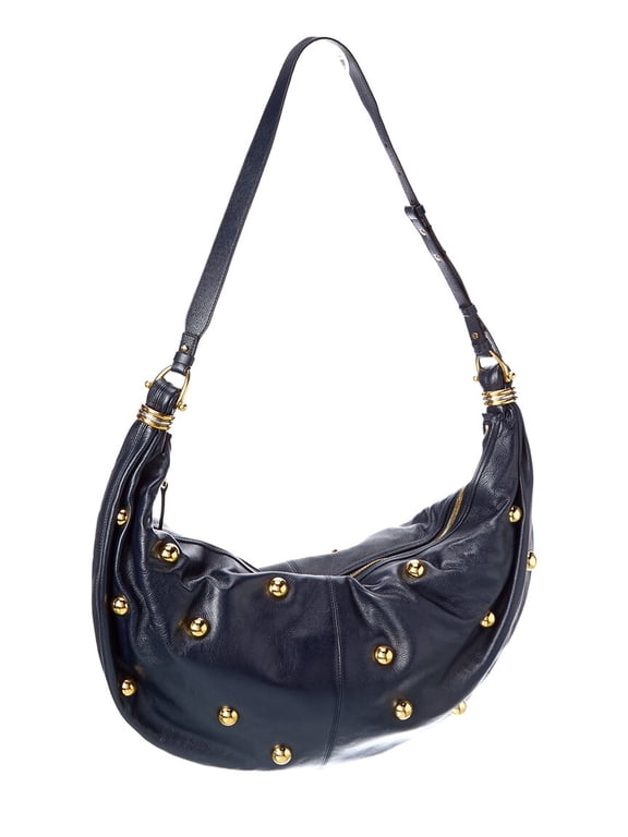 Logo Leather Shoulder Bag, Blue