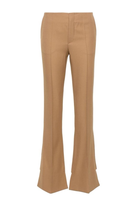 Low-Rise Pintuck Bootcut Trousers In Virgin Wool Gabardine (Women's)