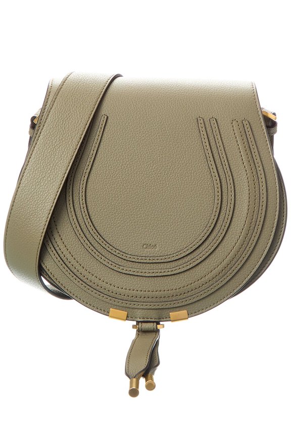 Marcie Small Leather Satchel, Green