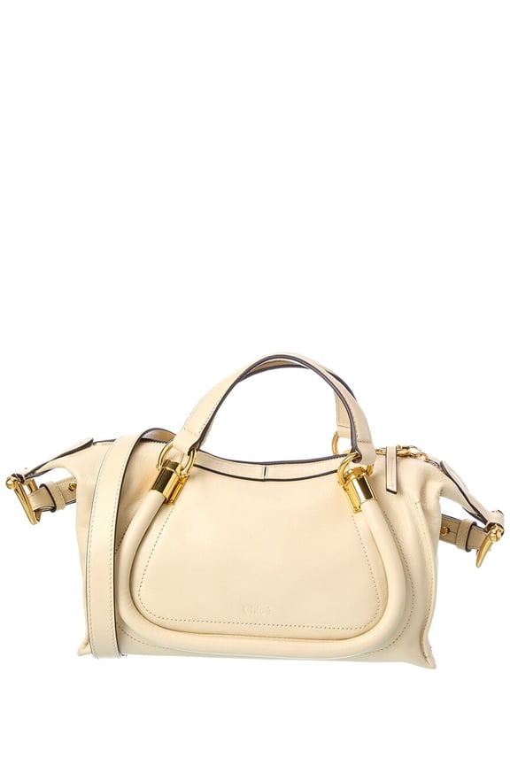 Paraty Leather Satchel, Beige