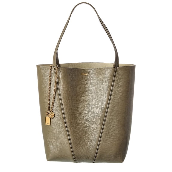 Chlo Women's Structured Maroon Leather Spin Tote Neutrals