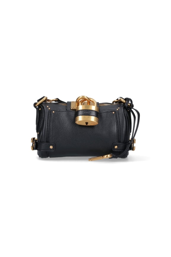 Women's Black Paddington Textured Leather Bag Black