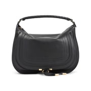 Chlo  Womens Curved Silhouette Shoulder Bag In Soft Calf Leather Black