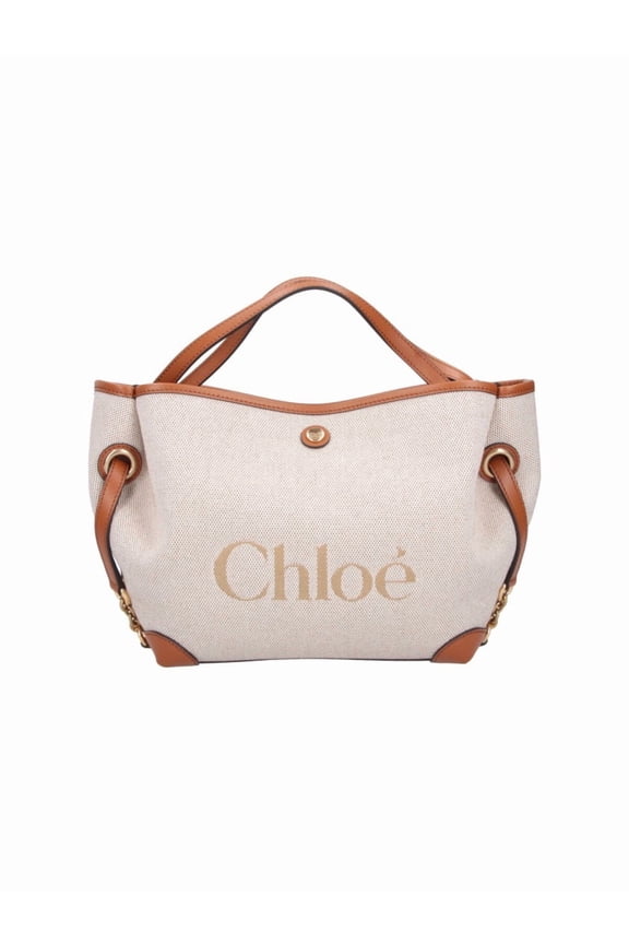 Women's Medium Tote Bag With Textured Fabric Neutrals
