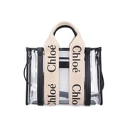 Chlo  Women's Small "Woody" Transparent Tote Bag Transparent