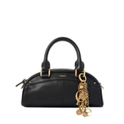 Chlo Small Leather Bowling Bag, Black