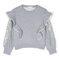 thumbnail image 1 of Chloe Girls Floral-Embroidered Ruffled Sweatshirt, Size 12Y, 1 of 3