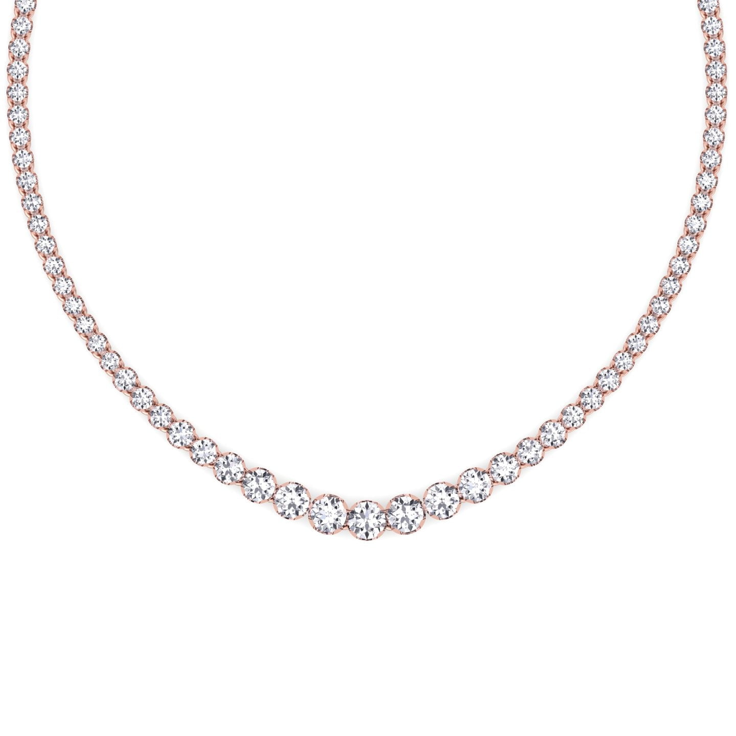 18k White Gold Plated Heart Tennis Necklace made w/ Swarovski Crystal Stone  | eBay