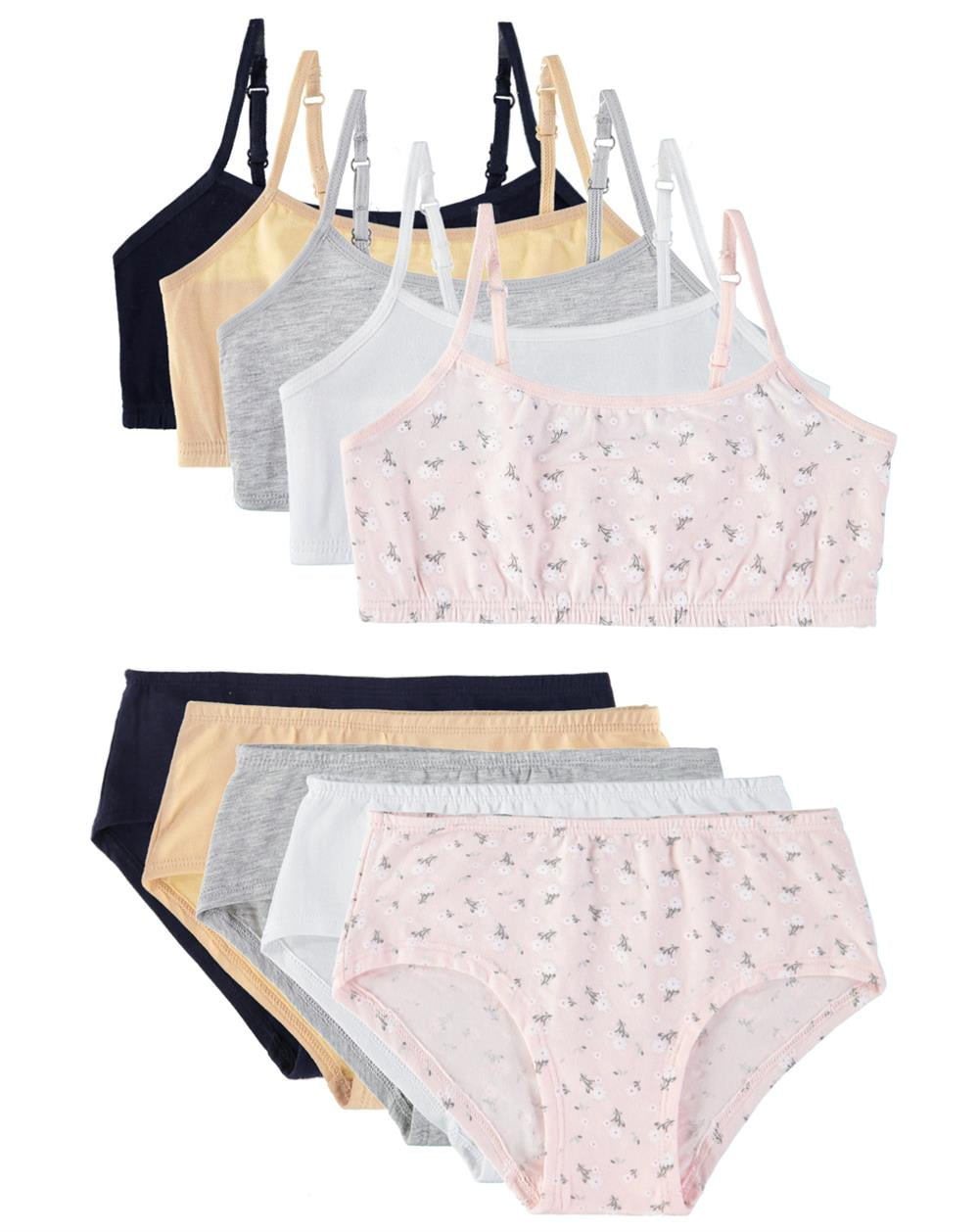 Chloe B Popular Girls 7 14 Cotton 10 Pack Matching Bra Panty Set chloe-b-popular-girls-7-14-cotton-10-pack-matching-bra-panty-set