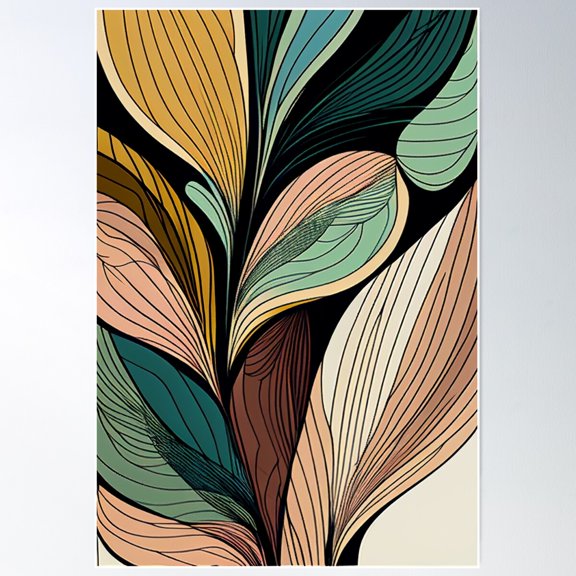 "Chloe" - Boho Retro Modern Abstract Pattern Poster Wall Art, Modern Wall Decor For Living Room Bedroom, 8x12 UNFRAMED