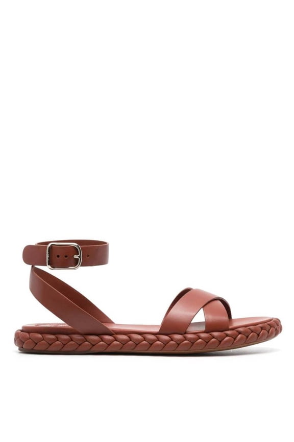 e Braided Leather Pip Sandals, Brand Size 38 ( US Size 8 )