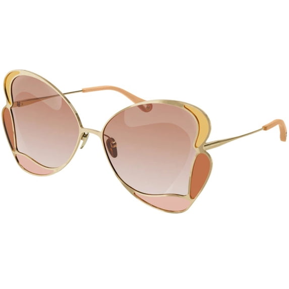 Chloe CH0048S-30011230001 Women's Gold and Orange Frame Sunglasses