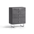 thumbnail image 1 of Chloe Chest Of Drawer, High Gloss Grey, Five Self-Closing Drawers, Polished Stainless Steel Legs, 1 of 2