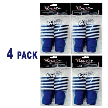 Chloe Cup; 4 Packs: 20ct 2oz Mini Cups - Blue