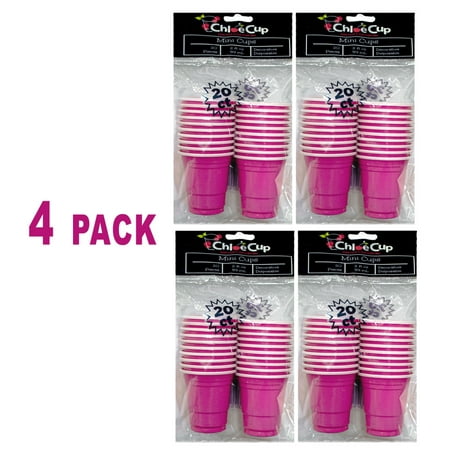 Chloe Cup; 4 Packs: 20ct 2oz Mini Cups - Pink