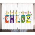 thumbnail image 1 of Ambesonne Chloe Curtains 2 Panel Set, Cheerful Lettering Design, 108" x 84", Multicolor, 1 of 3