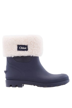 e Faux Fur-Trim Rubberized Boots, Brand Size 32 (1 Kids)