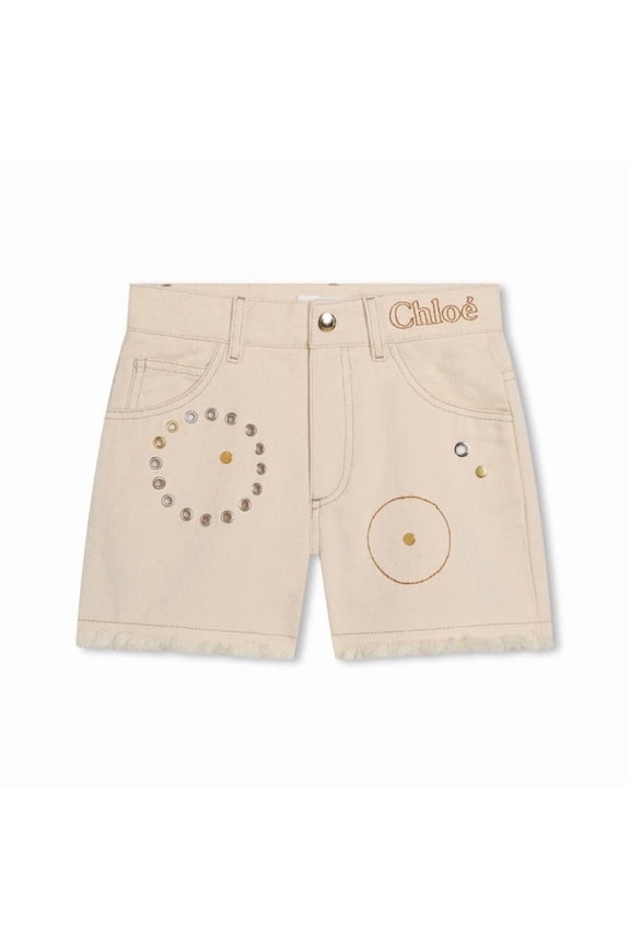 e Girls Eyelet-Detail Cotton Shorts, Size 10Y