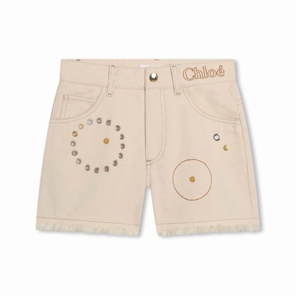 Chloe Girls Eyelet-Detail Cotton Shorts, Size 4Y
