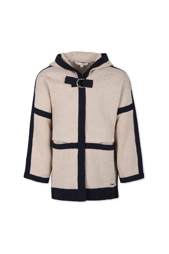 e Girls Signature Logo Ribbed Knit Hooded Jacket, Size 10