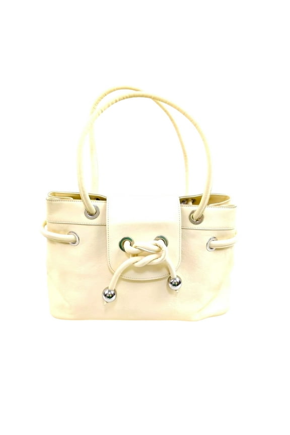 e Hand Bag Beige Leather Donna Bella