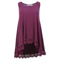 thumbnail image 1 of Chloe K Womens Sleeveless Lace Extender Tank Top (Plum, Medium), 1 of 1