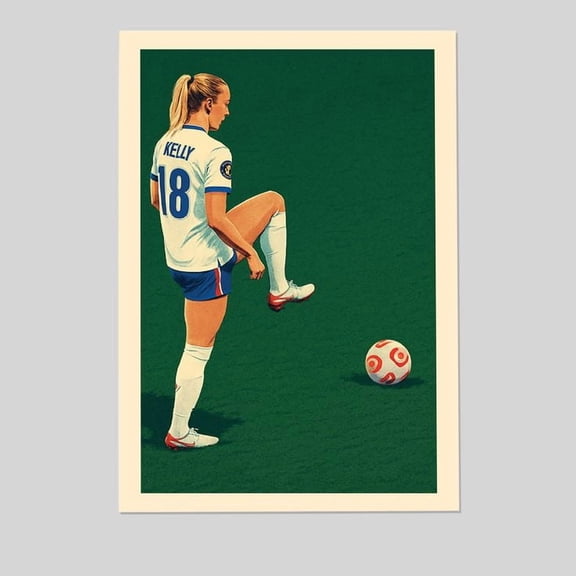 Chloe Kelly Winning Penalty Poster – England vs Spain Euro 2025 Final – Lionesses Football Size 24''x36'' - Postora