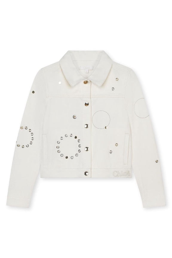 e Kids Embellished- Eyelet Shirt Jacket, Size 10Y