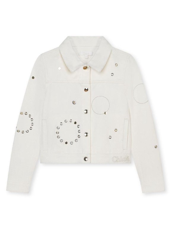 e Kids Embellished- Eyelet Shirt Jacket, Size 4Y